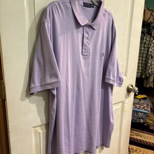 Ralph Lauren Polo Shirt 2XLT 2XL XXL 2X Tall Purple Blue Pony Rugby Outdoors Men